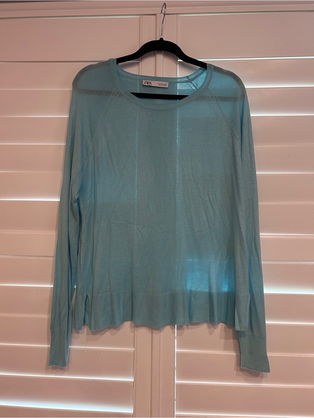 Zara Lightweight Oversized Sweater Aqua Blue Size Small